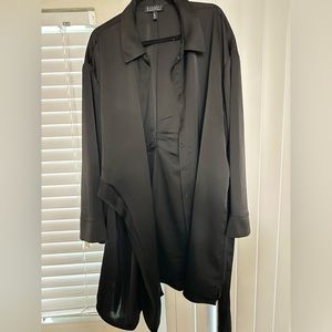 ELOQUII Satin Shirtdress With Tie Waist (size 22) worn once!